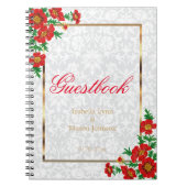 赤いエレガントポピーの花 – Guestbook ノートブック (正面)