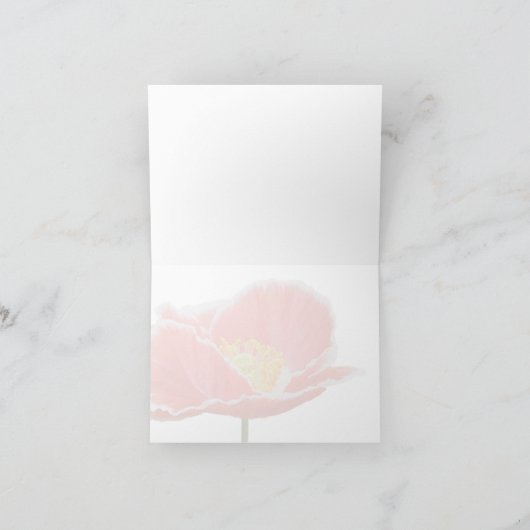 赤いエレガントポピーフローラ春の花 サンキューカード (内部)