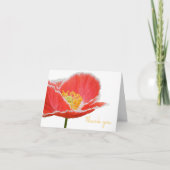 赤いエレガントポピーフローラ春の花 サンキューカード (正面)