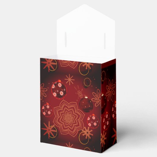赤いエレガントメリークリスマス フェイバーボックス (オープン)