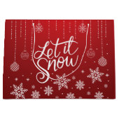 赤いエレガントメリークリスマス ラージペーパーバッグ (正面)