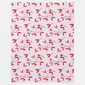 赤いエレガントメ日本のエデの木の種子の水色 フリースブランケット (正面)