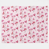 赤いエレガントメ日本のエデの木の種子の水色 フリースブランケット (正面(横))