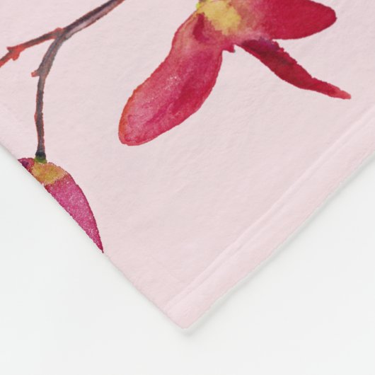 赤いエレガントメ日本のエデの木の種子の水色 フリースブランケット (角)