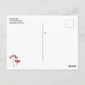 赤いエレガントメ日本のエデの木の種子の水色 ポストカード (裏面)