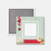 赤いエレガントリボンでマグネットを作る マグネット (正面/裏面)