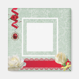 赤いエレガントリボンでマグネットを作る マグネット