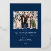 赤いエレガントリボンと緑の海軍2の写真 箔シーズンカード (裏面)