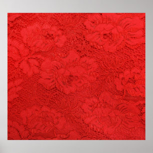 赤いエレガントレース、シームレスなテクスチャ ポスター