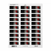 赤いエレガントローズフェードアウト白黒のブーケ ラベル (フルシート)