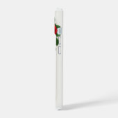 赤いエレガントローズフローラ枠 iPhone 15ケース (左側面)