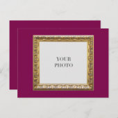 赤いエレガント個人用フォトフレームと文字 ポストカード (正面/裏面)