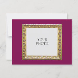 赤いエレガント個人用フォトフレームと文字 ポストカード