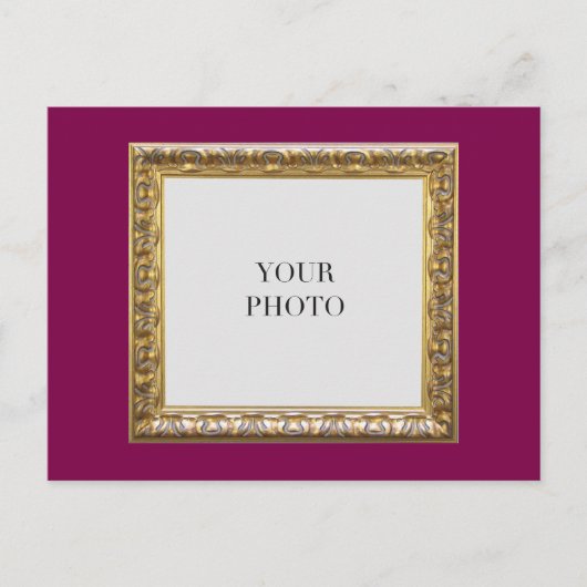 赤いエレガント個人用フォトフレーム ポストカード (正面)