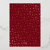 赤いエレガント写真ハッピーパワリデー金ゴールド 箔シーズンカード (裏面)