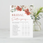 赤いエレガント冬のブライダルシャワースキャッテゴリーゲーム 招待状 (スタンド正面)