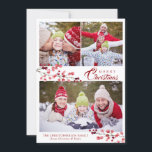 赤いエレガント冬の果実の葉3 Photo Collage シーズンカード<br><div class="desc">赤とクランベリー色の水の色の冬の果実の枝にアクセント3写真とメリークリスマスグリーティング。背面には、特別なメッセージを追加する場所が用意されている…または領域へのサンプル文字を削離れ除する場所空白の。写真のヒント：最も速く最高の/結果を得るには、アップロード前に示された同じ形状に被写体を中央に持つ写真を選択し、または前にトリミングする。Zazzle Chatか連絡makeitaboutyoustore@gmail.comを使ってデザイナーを作成しもして、このデザインを別の製品で変更するか、アイテムを調整するかを選択する。</div>