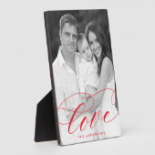 赤いエレガント台本の写真を愛する フォトプラーク (側面)
