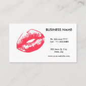 赤いエレガント唇のメイクアップアーティスト 名刺 (裏面)