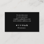 赤いエレガント唇モダンメイクアップアーティストPlain Black 名刺 (裏面)