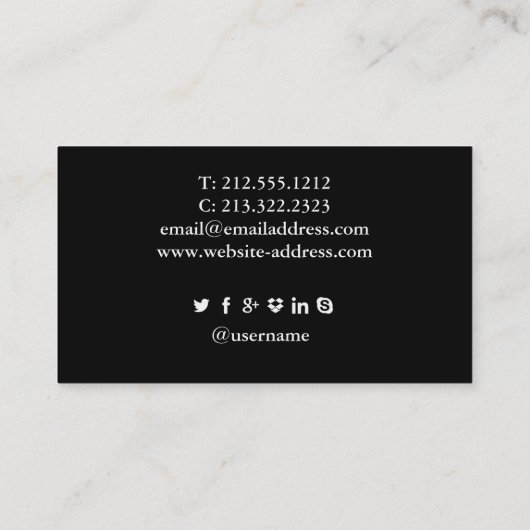 赤いエレガント唇モダンメイクアップアーティストPlain Black 名刺 (裏面)