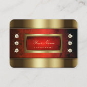 赤いエレガント大理石とダイヤモンドで金色にフェイクなる 名刺 (正面)