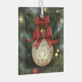 赤いエレガント弓のクリスマスオーナメントコレクション ガラスオーナメント (正面右)