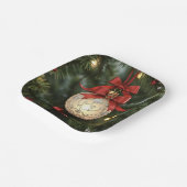 赤いエレガント弓のクリスマスオーナメントコレクション ペーパープレート (傾斜あり)