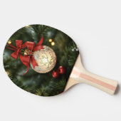 赤いエレガント弓のクリスマスオーナメントコレクション 卓球ラケット (横)