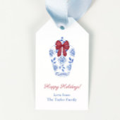 赤いエレガント弓オンジンジャージャージャーハッピーホリデイズ ギフトタグ