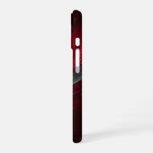 赤いエレガント旋回きらめくの背景 iPhone 16ケース (左側面)