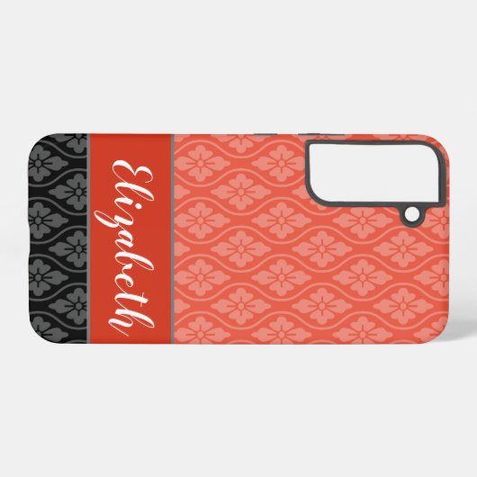 赤いエレガント日本の立和柄 SAMSUNG GALAXYケース (裏面横)