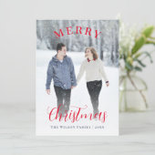 赤いエレガント書道メリークリスマス シーズンカード (スタンド正面)