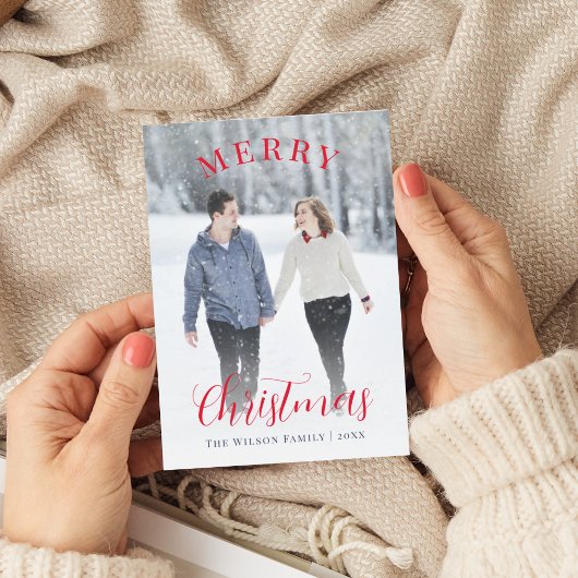 赤いエレガント書道メリークリスマス シーズンカード