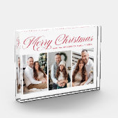 赤いエレガント書道台本メリークリスマス3 フォトブロック (左)