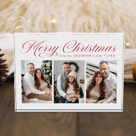 赤いエレガント書道台本メリークリスマス3 フォトブロック