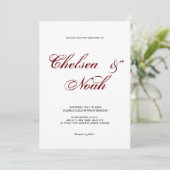 赤いエレガント書道文字を持つ 招待状 (スタンド正面)