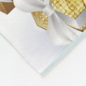 赤いエレガント果実の付いたメリークリスマスツリー フリースブランケット (角)