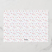 赤いエレガント枠と金ゴールドメリークリスマスフォト 箔シーズンカード (裏面)