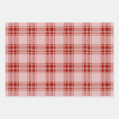赤いエレガント格子模様 ラッピングペーパーシート (正面3)