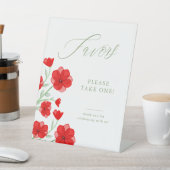 赤いエレガント水色ポピーフローラの恩恵 台座サイン (インサイチュ)