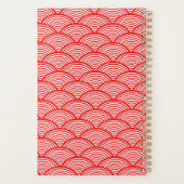 赤いエレガント波日本ののパタモノグラムのーン プランナー手帳 (裏面)