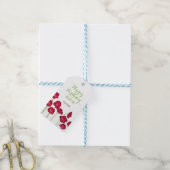 赤いエレガント生育野花誕生会 ギフトタグ (より糸付き)