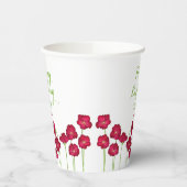 赤いエレガント生育野花誕生会 紙コップ (左)