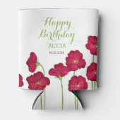 赤いエレガント生育野花誕生会 缶クーラー (正面)