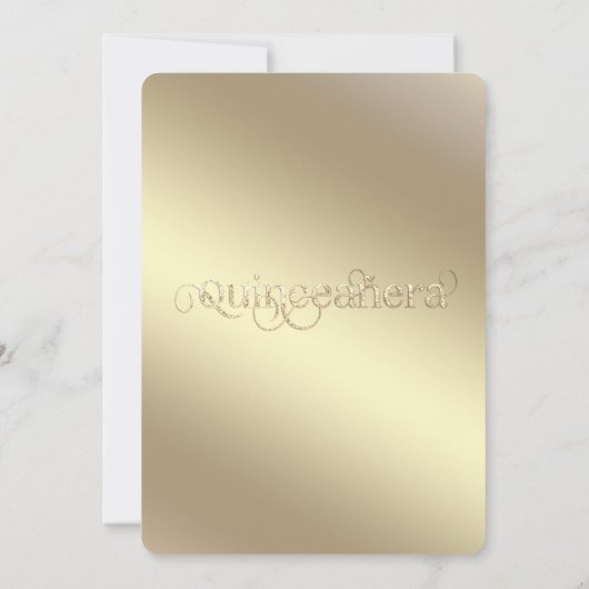 赤いエレガント糸で金ゴールドが輝く 招待状 (裏面)