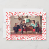 赤いエレガント紅葉ホリデーフォトフラット シーズンカード (正面)