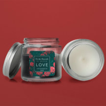 赤いエレガント花ラベル