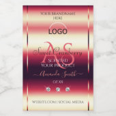 赤いエレガント製品ラベルのダイヤモンドイニシャルロゴ フードラベル (シングルラベル)