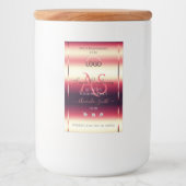 赤いエレガント製品ラベルのダイヤモンドイニシャルロゴ フードラベル (正面)